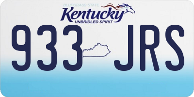 KY license plate 933JRS