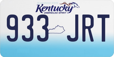 KY license plate 933JRT