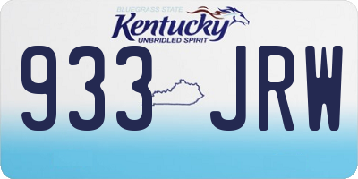 KY license plate 933JRW