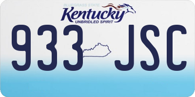 KY license plate 933JSC