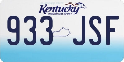 KY license plate 933JSF