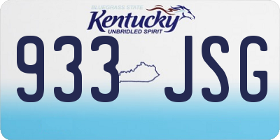KY license plate 933JSG