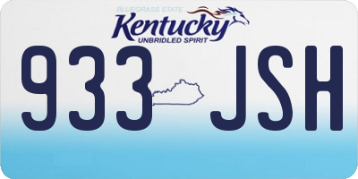 KY license plate 933JSH
