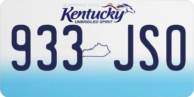 KY license plate 933JSO
