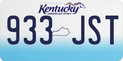 KY license plate 933JST