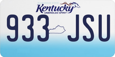 KY license plate 933JSU
