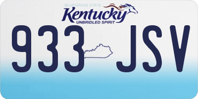 KY license plate 933JSV