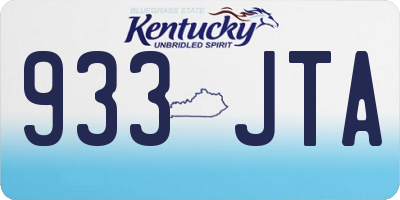 KY license plate 933JTA