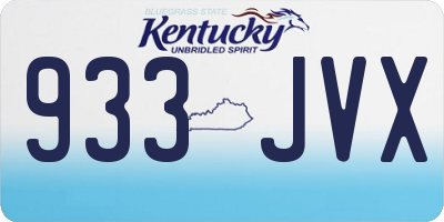 KY license plate 933JVX