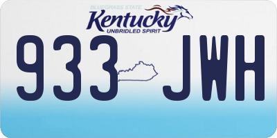 KY license plate 933JWH