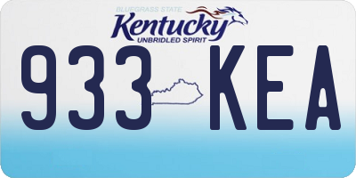 KY license plate 933KEA