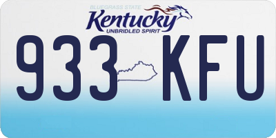 KY license plate 933KFU