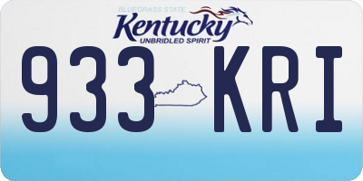 KY license plate 933KRI