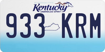 KY license plate 933KRM