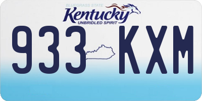 KY license plate 933KXM