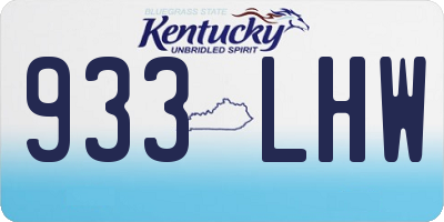KY license plate 933LHW