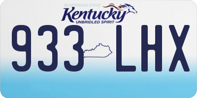 KY license plate 933LHX