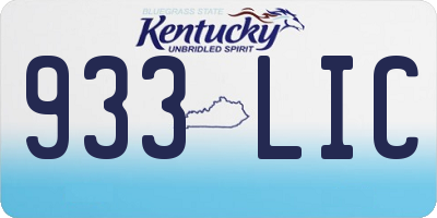 KY license plate 933LIC