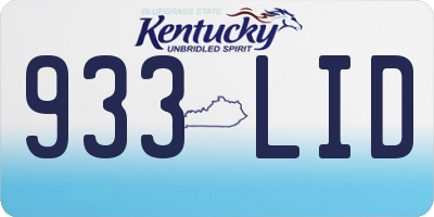 KY license plate 933LID