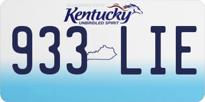 KY license plate 933LIE