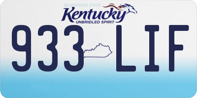 KY license plate 933LIF