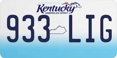 KY license plate 933LIG