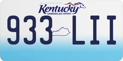 KY license plate 933LII