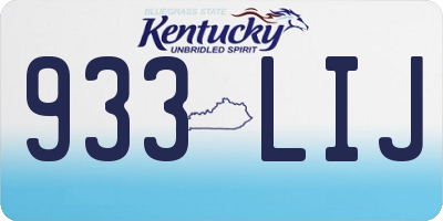 KY license plate 933LIJ
