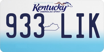 KY license plate 933LIK