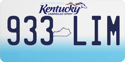 KY license plate 933LIM