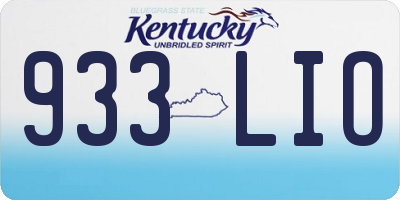 KY license plate 933LIO