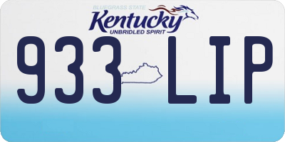 KY license plate 933LIP