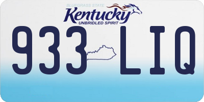 KY license plate 933LIQ
