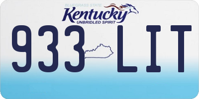KY license plate 933LIT