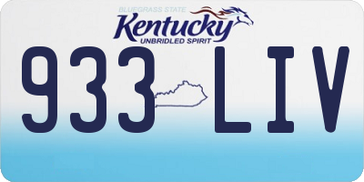 KY license plate 933LIV