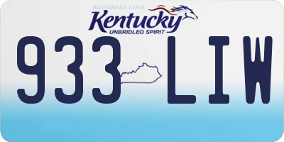KY license plate 933LIW