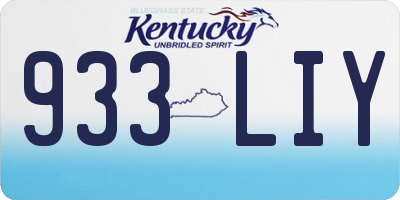 KY license plate 933LIY