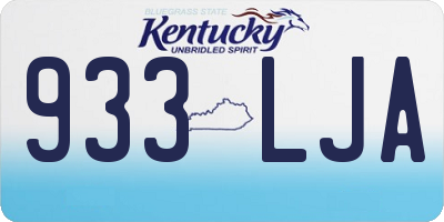 KY license plate 933LJA