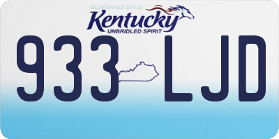KY license plate 933LJD