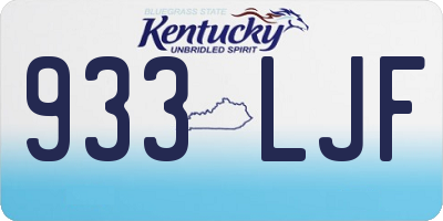 KY license plate 933LJF