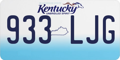 KY license plate 933LJG