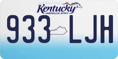 KY license plate 933LJH