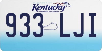 KY license plate 933LJI