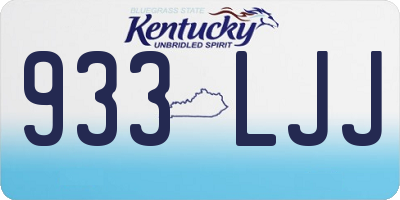 KY license plate 933LJJ