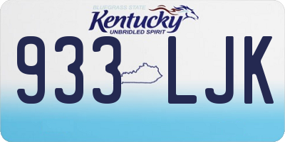 KY license plate 933LJK