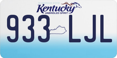 KY license plate 933LJL