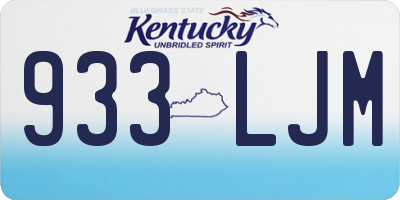 KY license plate 933LJM