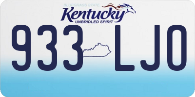 KY license plate 933LJO