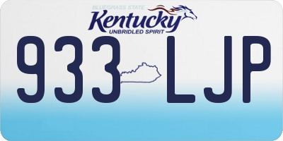 KY license plate 933LJP