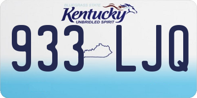 KY license plate 933LJQ